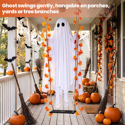 LED Light-Up Swinging Ghost Halloween Decoration