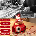 Wrapping Paper Cutter & Tape Dispenser Dual Use,  Easy Cut for Present Wrapping