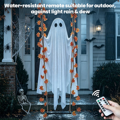 LED Light-Up Swinging Ghost Halloween Decoration