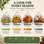 16 Pcs Interchangeable Front Door Welcome Sign - All Seasons