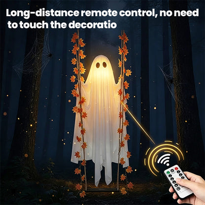 LED Light-Up Swinging Ghost Halloween Decoration