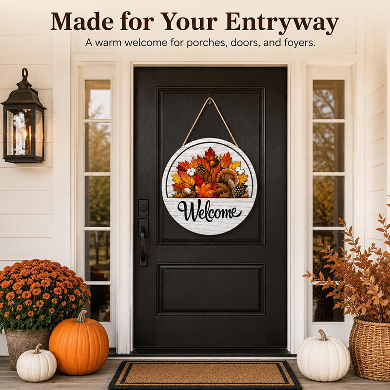 16 Pcs Interchangeable Front Door Welcome Sign - All Seasons